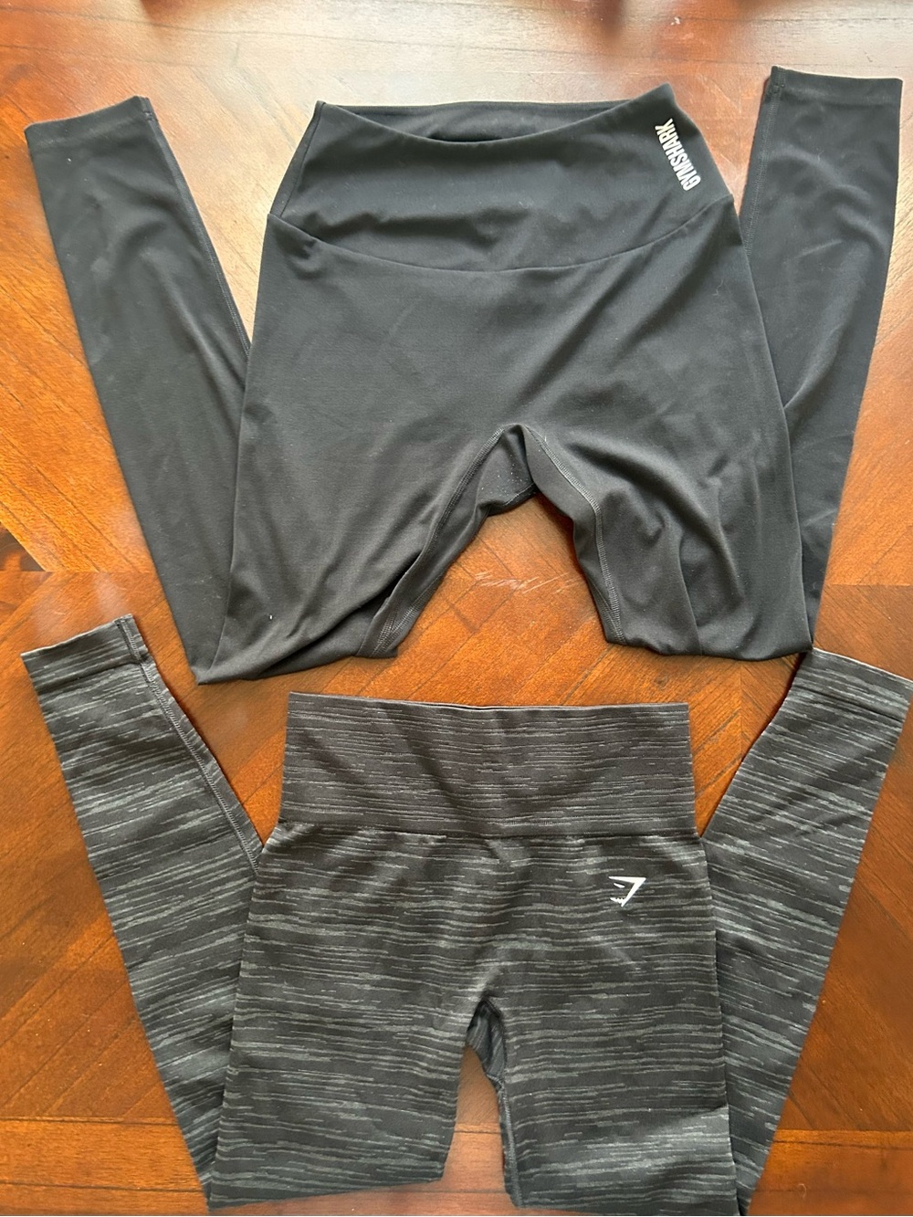 Gymshark Black & Charcoal Space-Dye Leggings Pair size S